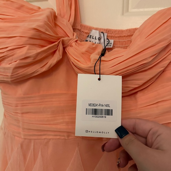 lavish style tulle maxi dress pink - hello molly! - Picture 6 of 7